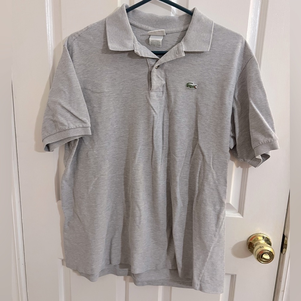 Men’s Lacoste gray polo shirt. Size 7.